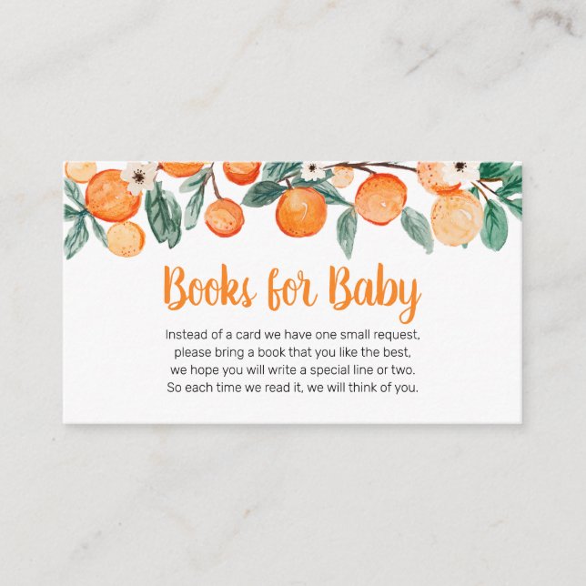 A Little Cutie Botanical Oranges Books for Baby Enclosure Card (Front)