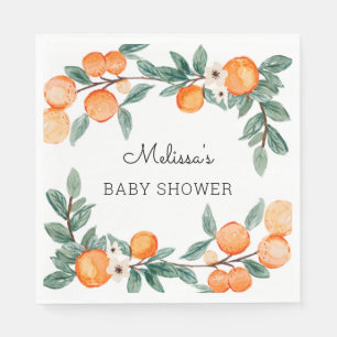A Little Cutie Citrus Baby Shower Napkin