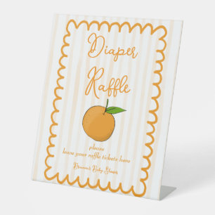 A little cutie citrus baby shower raffle table pedestal sign