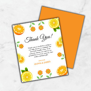 A Little Cutie Citrus Baby Shower Thank You Card 