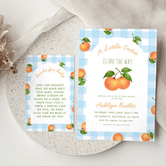 A Little Cutie Citrus Blue Books for Baby Card