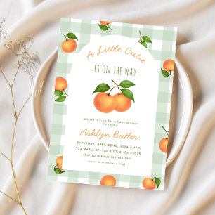 A Little Cutie Citrus Green Baby Shower Invitation