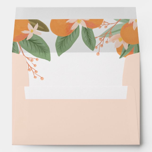A Little Cutie Citrus Pink Baby Shower Envelope (Back (Bottom))
