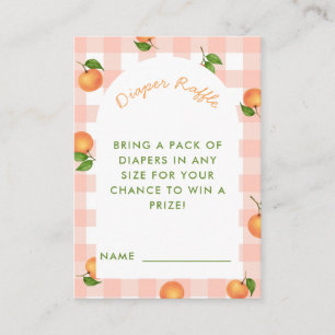 A Little Cutie Citrus Pink Diaper Raffle Card