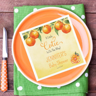 A Little Cutie Citrus Watercolor Baby Shower Napkin