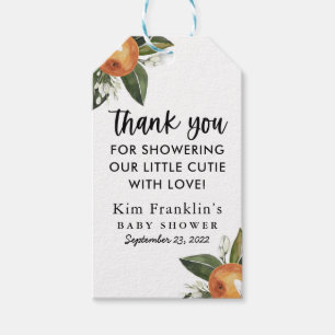 A Little Cutie Clementine BABY SHOWER Favour Gift Tags