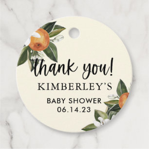 A Little Cutie Clementine BABY Shower Party Favour Tags