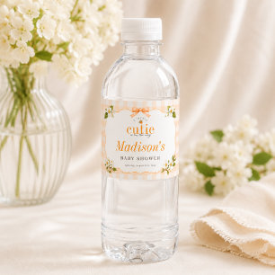 A Little Cutie Gender Neutral Baby Shower Water Bottle Label
