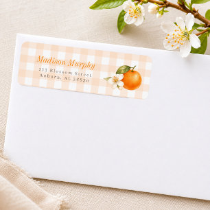A Little Cutie Gingham Baby Shower Return Address