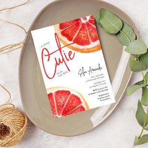 A Little Cutie Grapefruit Citrus Baby Shower Invitation