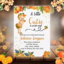 A little Cutie is on her Way Baby Shower Invite