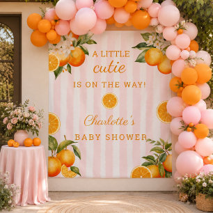A Little Cutie Is on the way Baby Shower Backdrop Tapestry