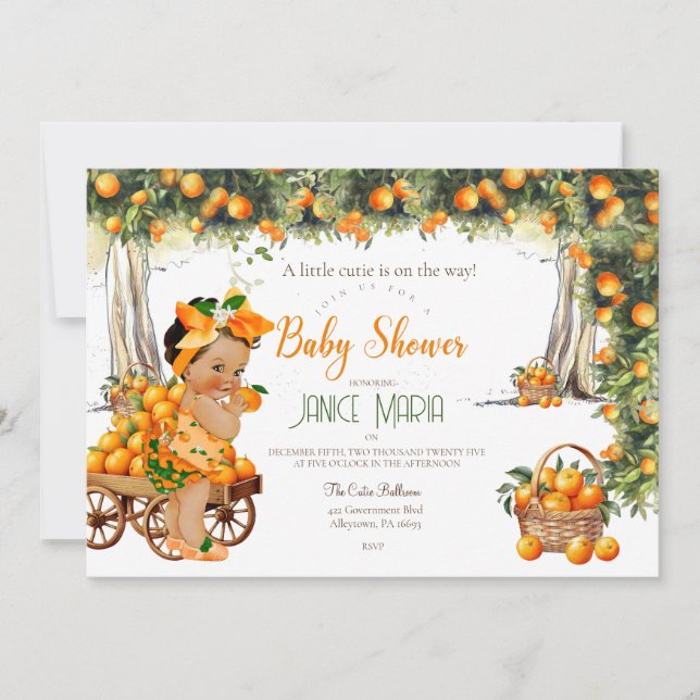 A Little cutie is on the way Baby Shower Invitatio Invitation (Front)