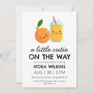 a little cutie is on the way baby shower invitation