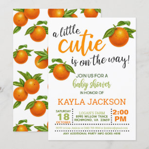 A Little Cutie is on the Way Baby Shower Invitation