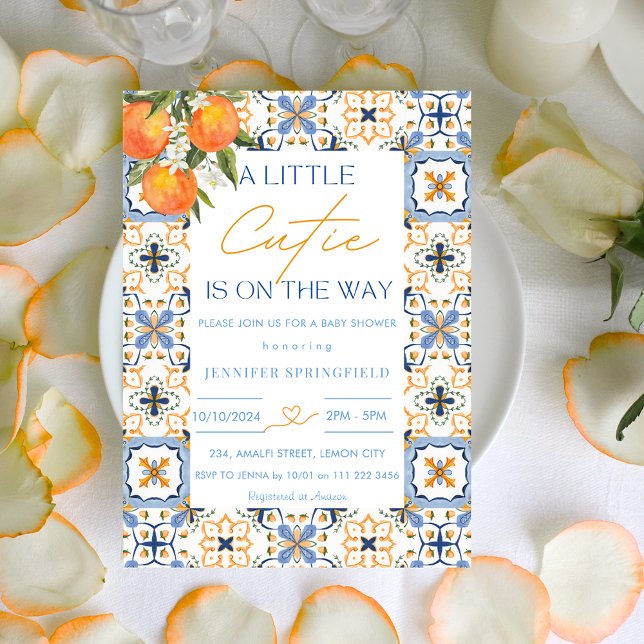 A Little Cutie is On The Way Baby Shower Invitation (A Little Cutie Is On The Way Baby Shower Invitation)