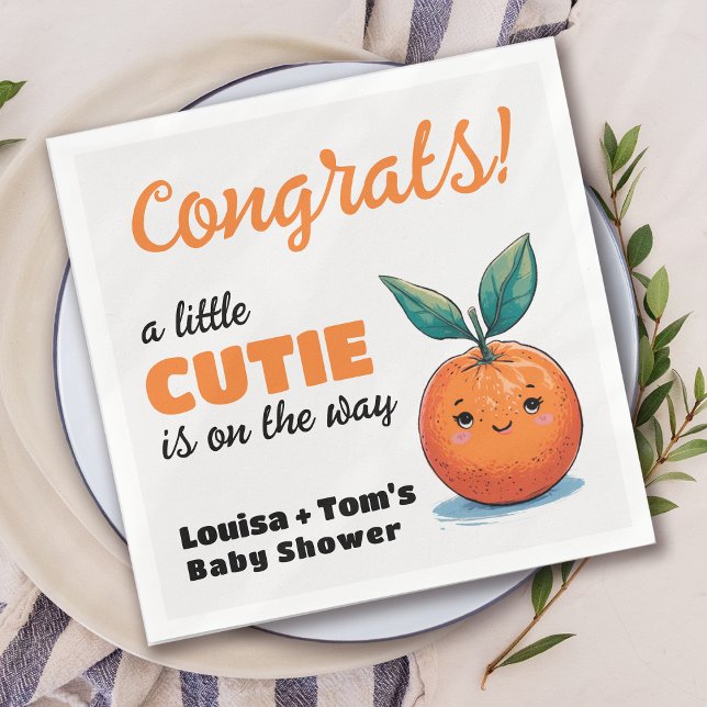 A Little Cutie is on the Way Baby Shower Napkin (Creator Uploaded)