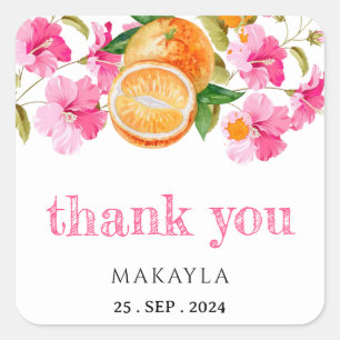 A Little Cutie Is On The Way Baby Shower Square Sticker