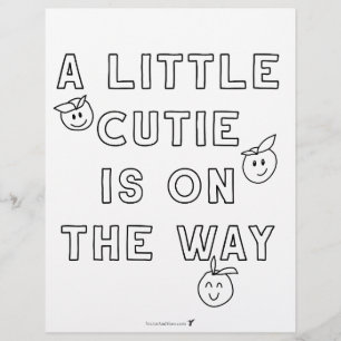 A Little Cutie is on the Way Budget Colouring Page