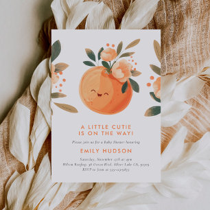 A Little Cutie Is On The Way Citrus Baby Shower Invitation