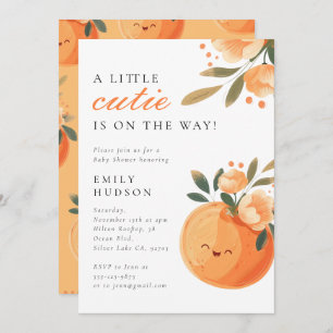 A Little Cutie Is On The Way Citrus Baby Shower Invitation