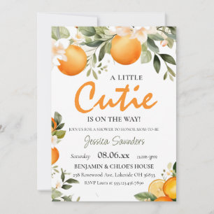 A Little Cutie Is On The Way Citrus Baby Shower Invitation