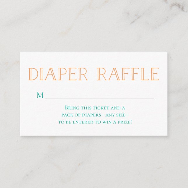 A little cutie is on the way diaper raffle card (Front)