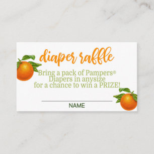 A Little Cutie is On the Way Diaper Raffle Card C