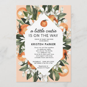 A Little Cutie is on the Way Drive By Baby Shower Invitation