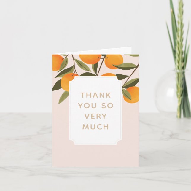 A Little Cutie is on the Way Girl Baby Shower Thank You Card (Front)