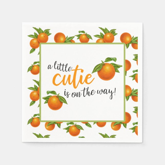 A Little Cutie is on the Way Napkin (Front)