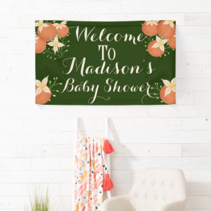 A Little Cutie is On The Way-Orange, Dark Green Banner