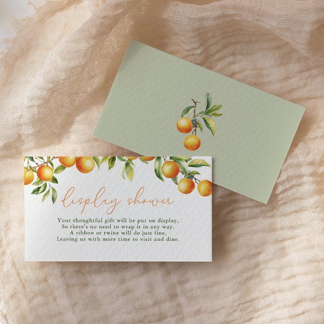 A Little Cutie Is On The Way Orange Display Shower Enclosure Card (Creator Uploaded)