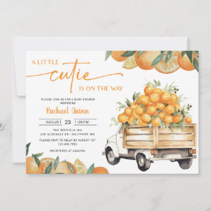 A Little Cutie Is On The Way Oranges Baby Shower Invitation