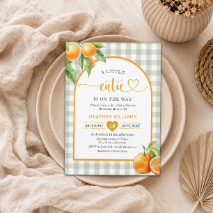 A Little Cutie is on the Way Oranges Baby Shower Invitation