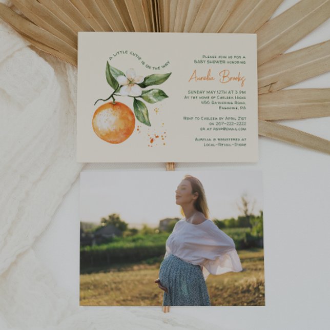 A Little Cutie Is On The Way | Photo Baby Shower Invitation (Creator Uploaded)