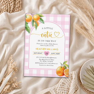 A Little Cutie is on the Way Pink Baby Shower Invitation
