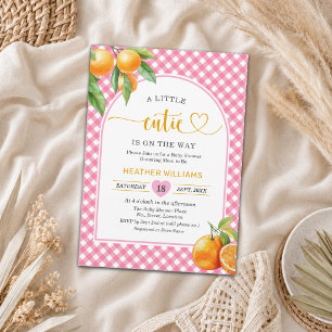 A Little Cutie is on the Way Pink Baby Shower Invitation