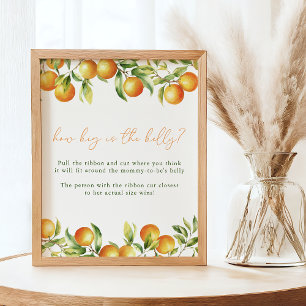 A Little Cutie Is On The Way Shower Belly Game Poster