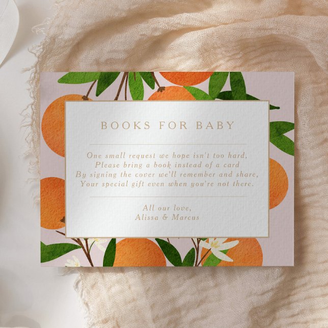 A Little Cutie | Modern Citrus Pink Books for Baby Enclosure Card (Creator Uploaded)