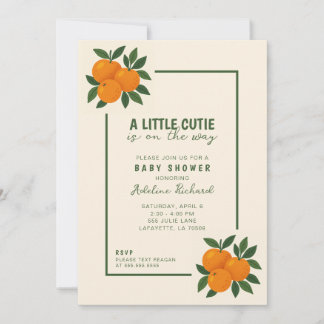 A Little Cutie On the Way Baby Shower Invitation