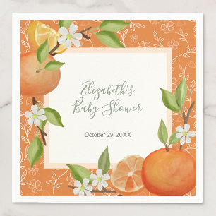 A Little Cutie On The Way Baby Shower Napkin
