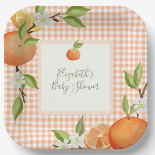 A Little Cutie On The Way Baby Shower Paper Plate