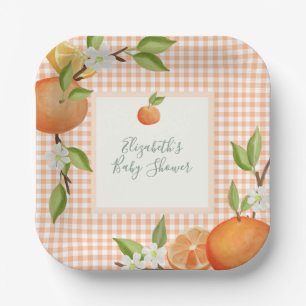 A Little Cutie On The Way Baby Shower Paper Plate