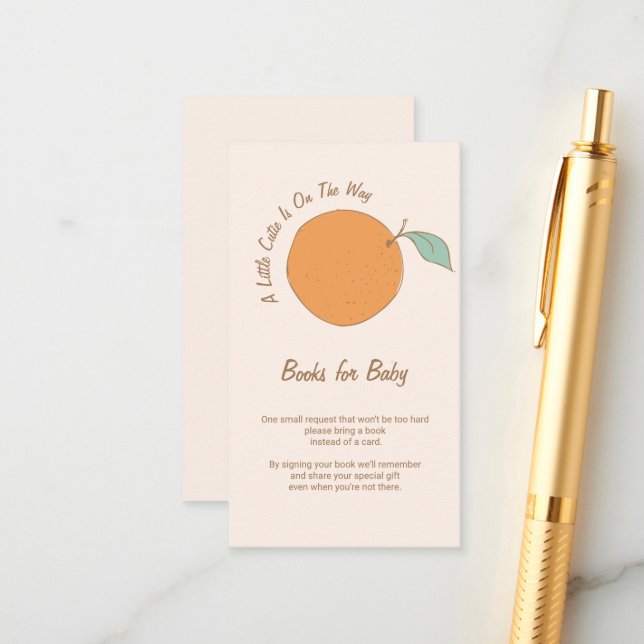 A Little Cutie  On The Way Books for Baby Insert  (Front/Back In Situ)