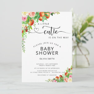 A little cutie on the way greenery baby shower  invitation