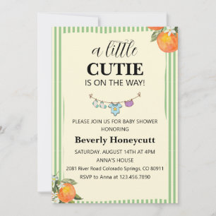 A Little Cutie Orange Baby Shower Invitation
