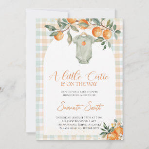 A little Cutie Orange Baby Shower Invitation