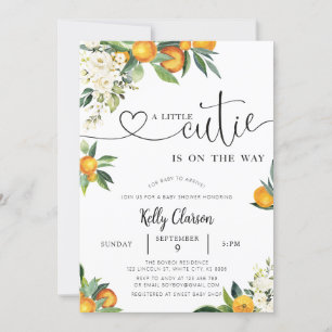 A Little Cutie Orange Baby Shower Invitation