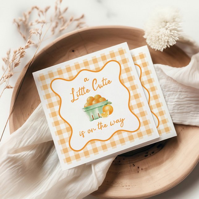 A Little cutie orange baby shower Napkin (Creator Uploaded)